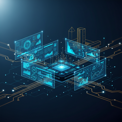 AI dashboard interface analyzing antitrust processes with data flows and interconnected networks in modern design