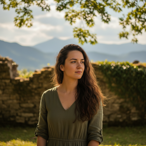 alt_text: Businesswoman presenting or reviewing information on a tablet in a contemporary workspace.