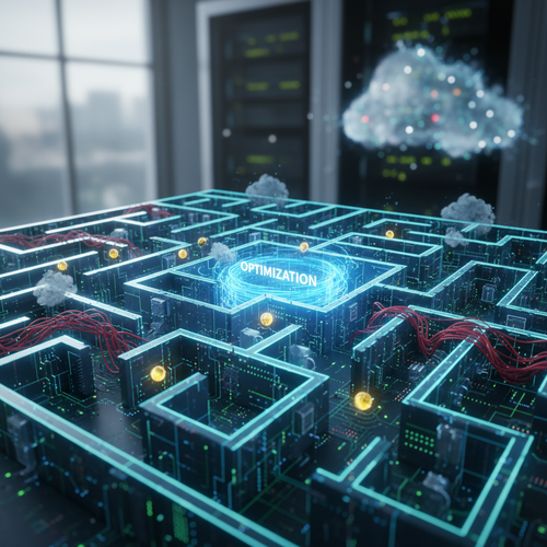 alt_text: Futuristic city at night with towering illuminated skyscrapers and flying vehicles.